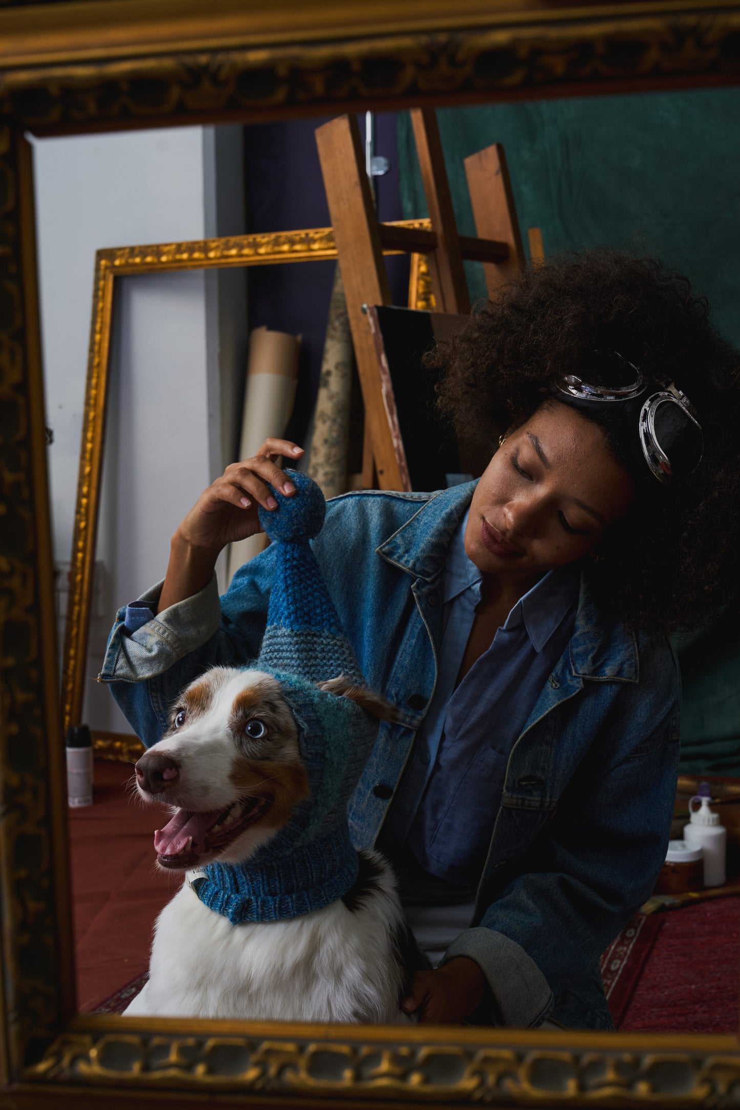 《犬用帽子》multi knit / No.402