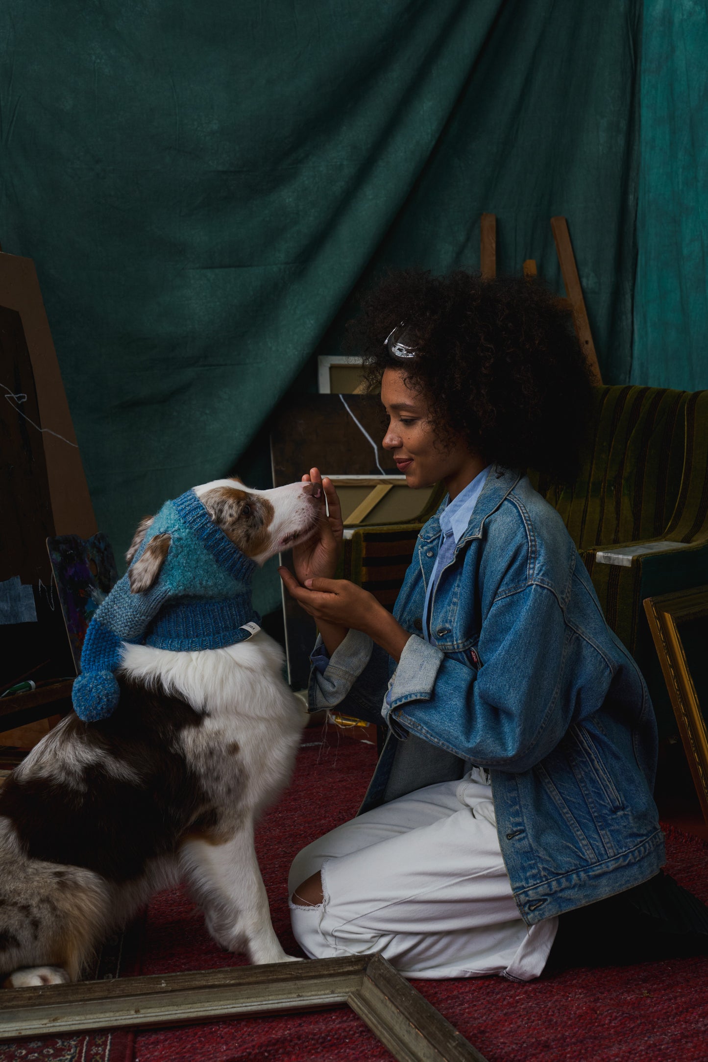 《犬用帽子》multi knit / No.402