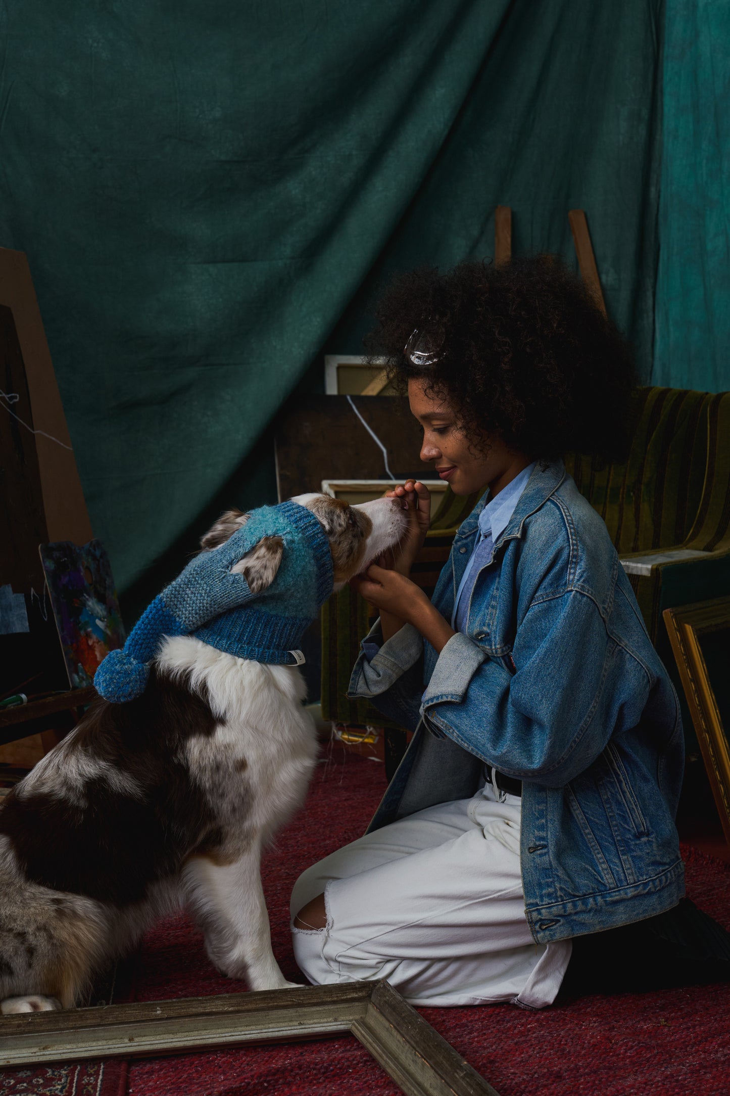 《犬用帽子》multi knit / No.402