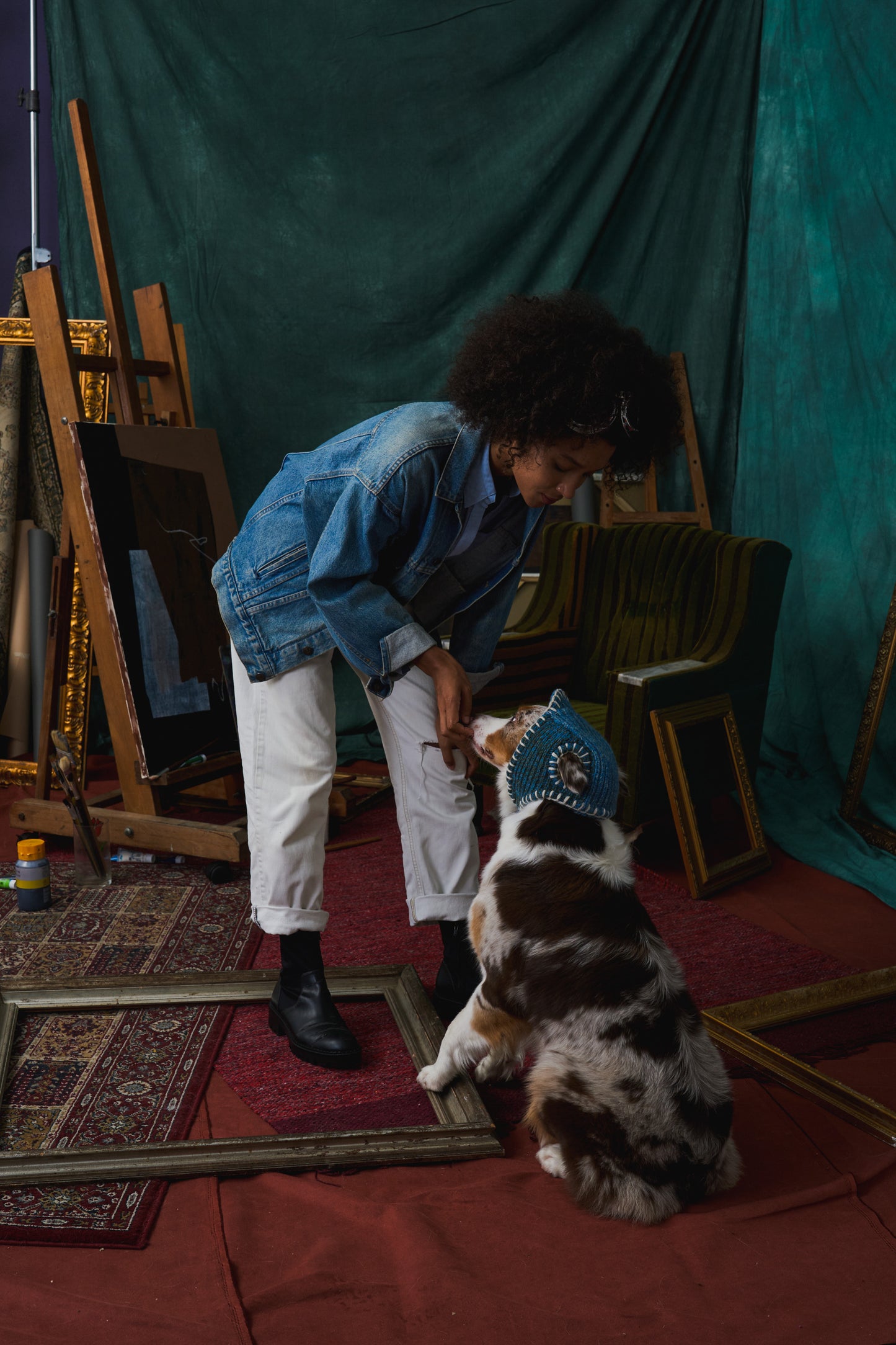 《犬用帽子》multi knit / No.401