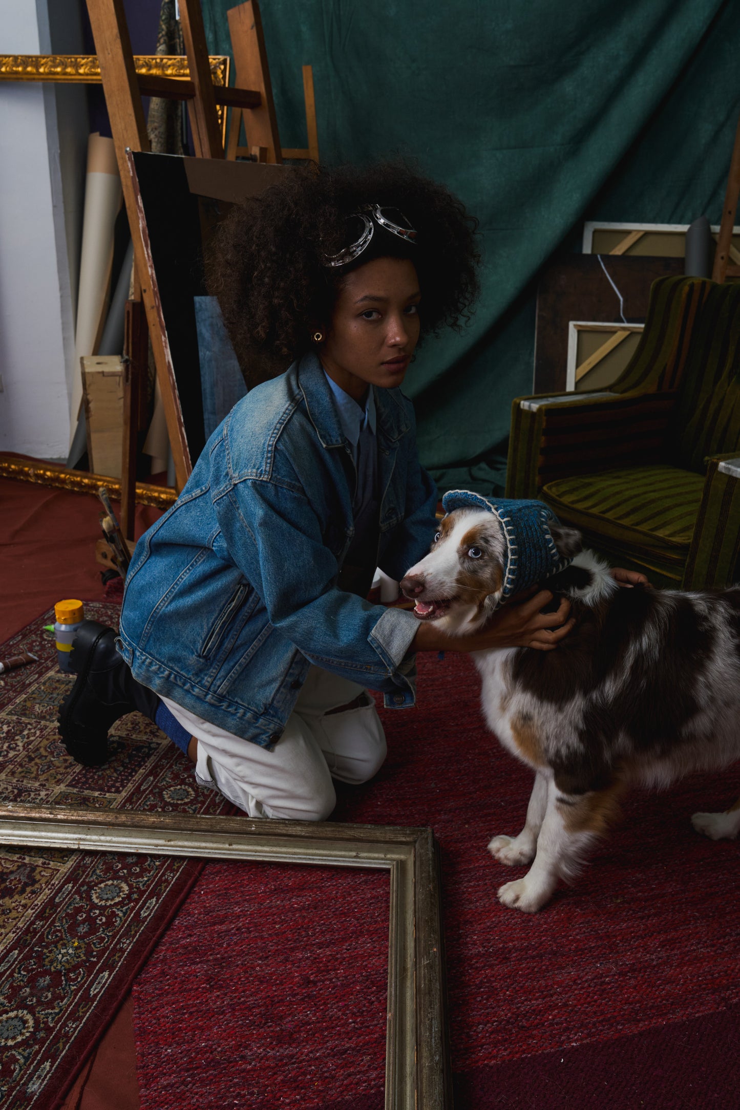 《犬用帽子》multi knit / No.401